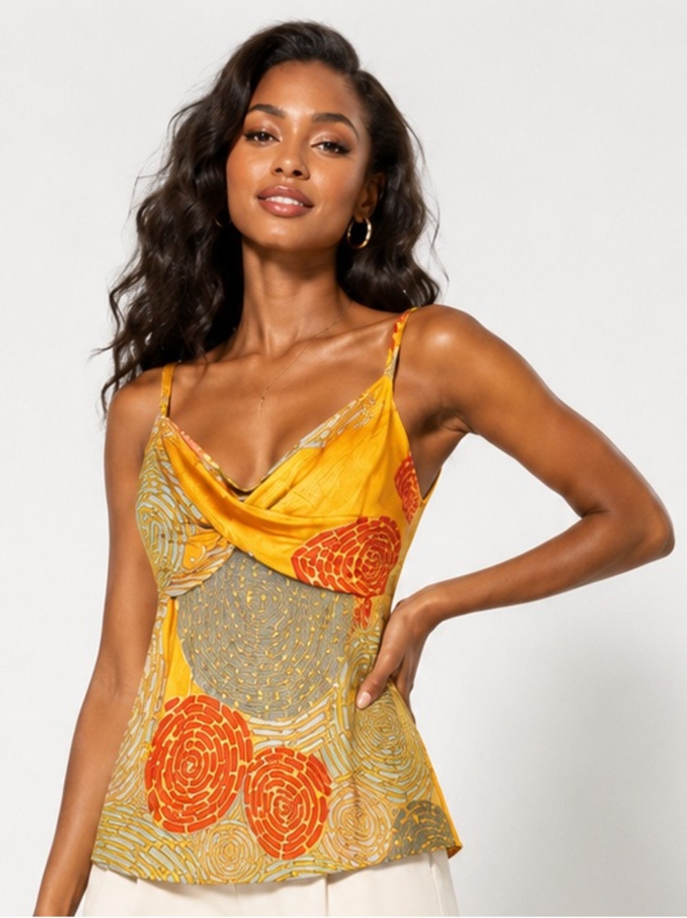 Flora Kung 100% Silk Cowl Neck Cami Top – Size 4 - Picture 4 of 4